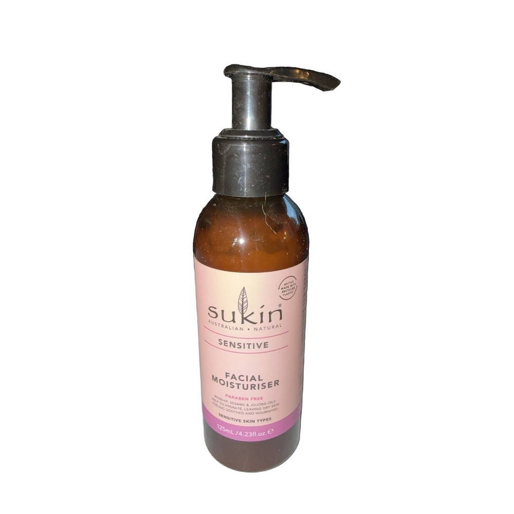Sukin Sensitive Facial Moisturiser 125ml Natural Rosehip Jojoba Oil Vegan Pump